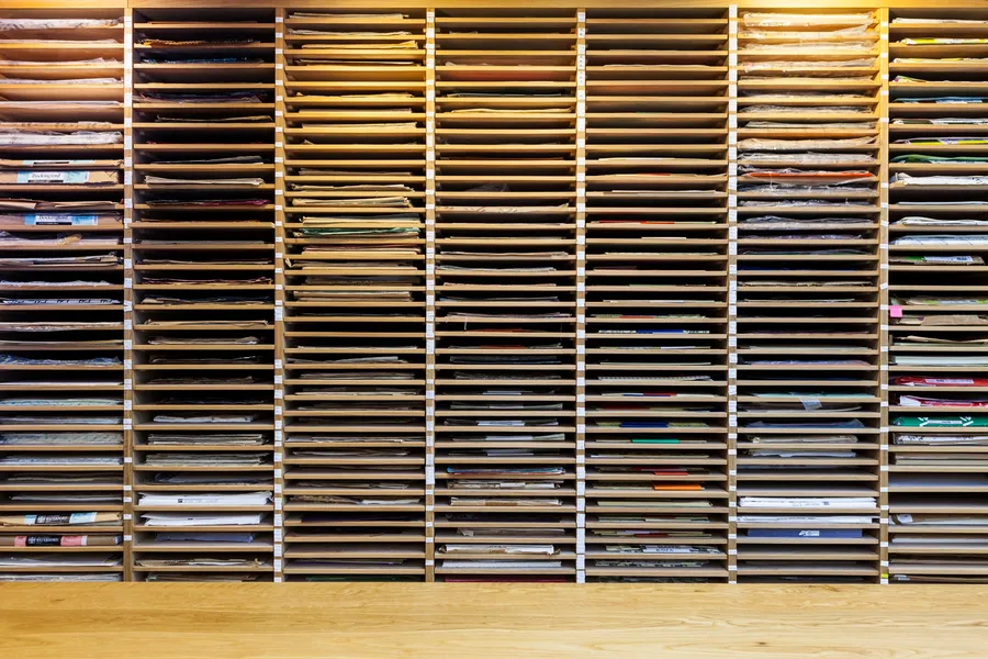 Shepherds of London large specialist paper storage racks.