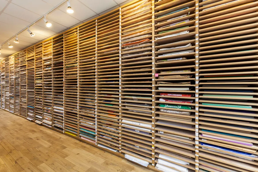 Shepherds of London large specialist paper storage racks.