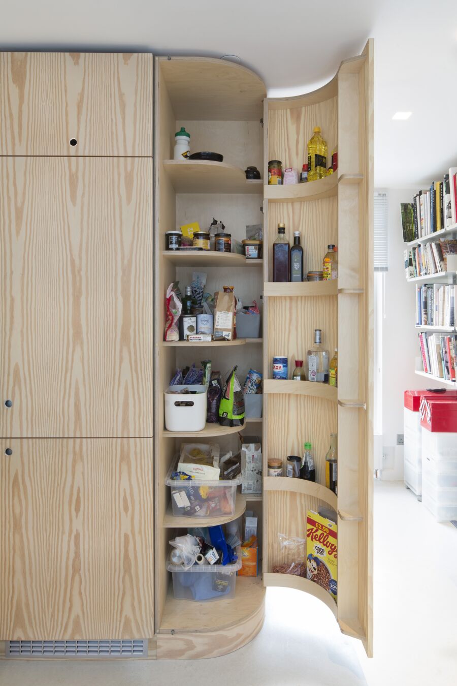 Curved Douglas Fir larder unit.