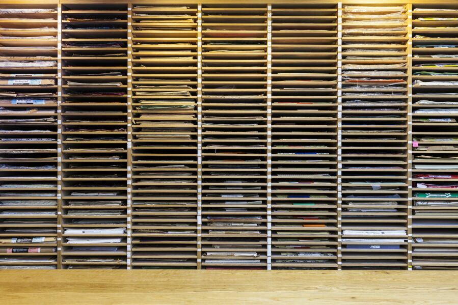 Shepherds of London large specialist paper storage racks..