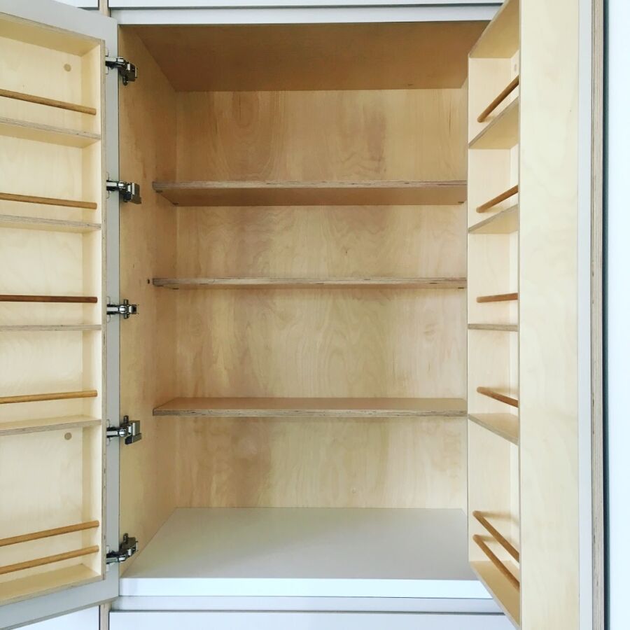 Laminated birch plywood larder unit..