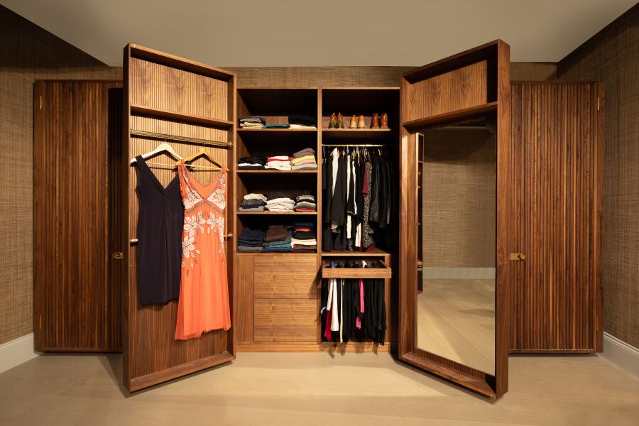 Solid walnut wardrobe.